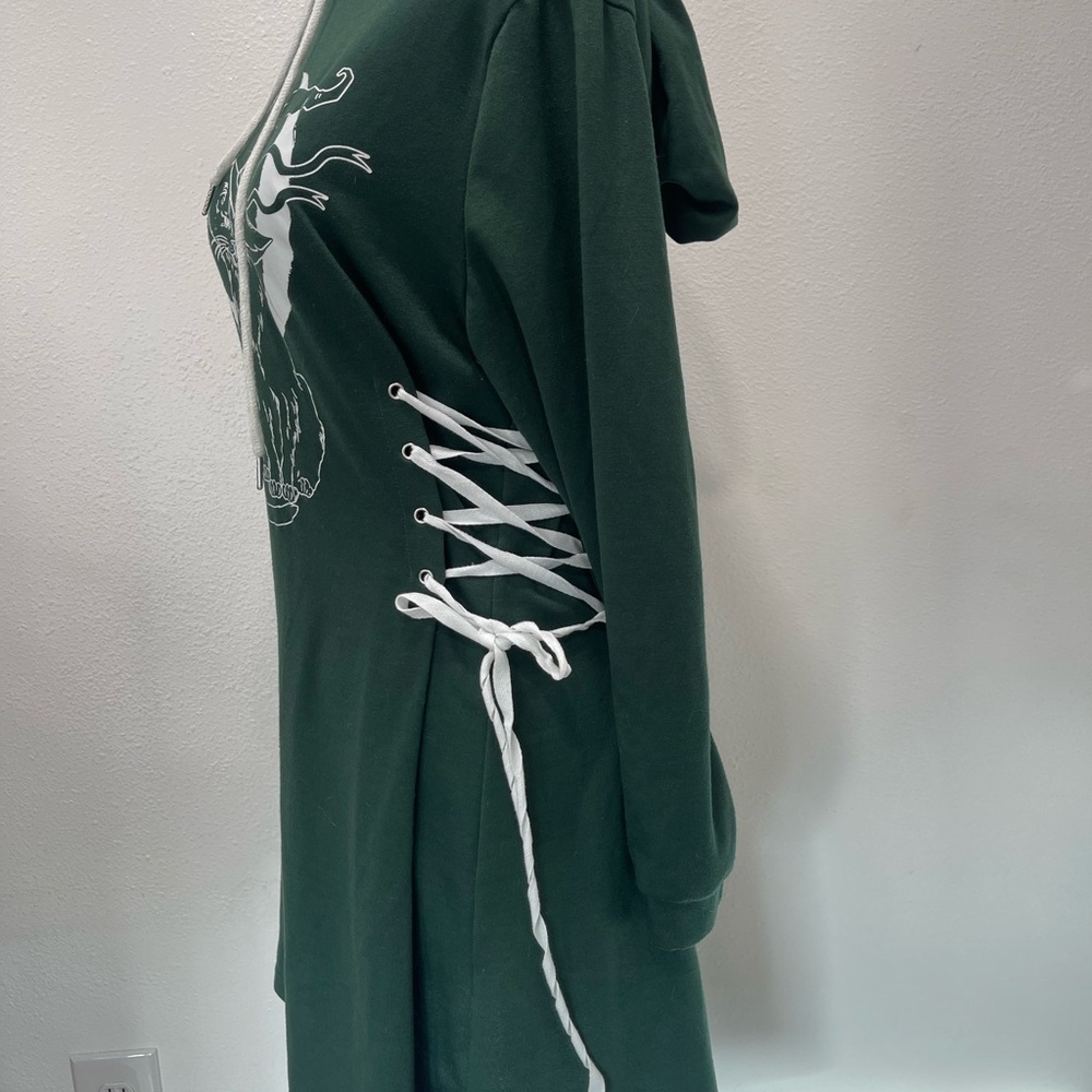 Dresslily Green Halloween Cat Hoodie - Picture 4 of 7